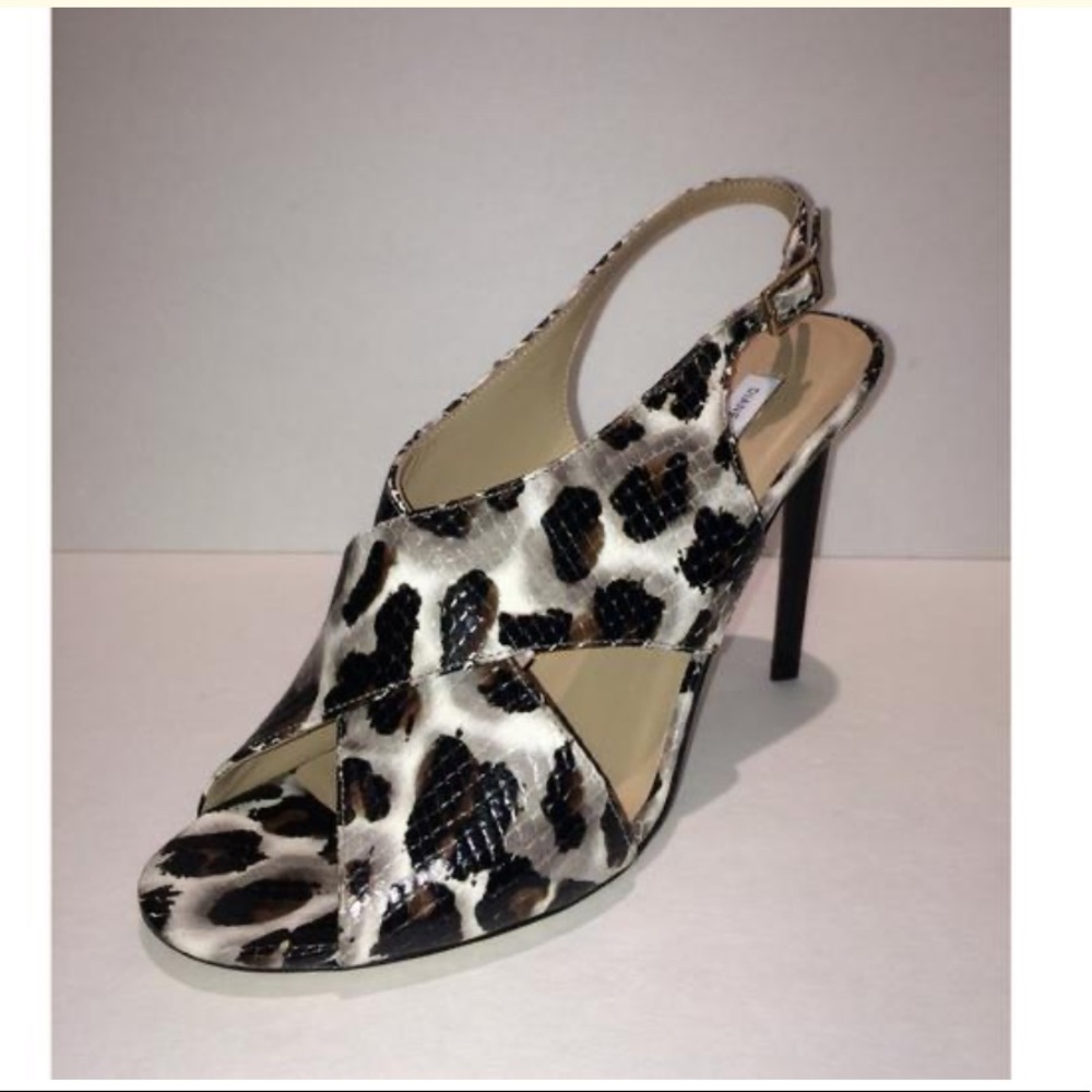 Diane von Furstenberg Snake Embossed Slingback Sandals NWT Size 8